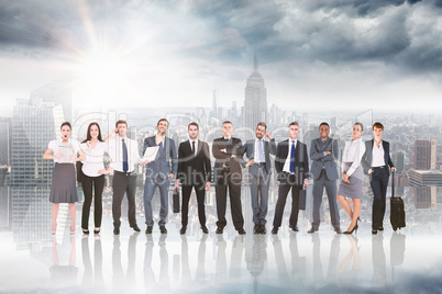 Composite image of business team