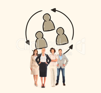 Composite image of business team looking at camera