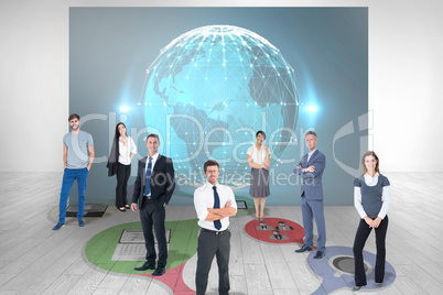 Composite image of business team