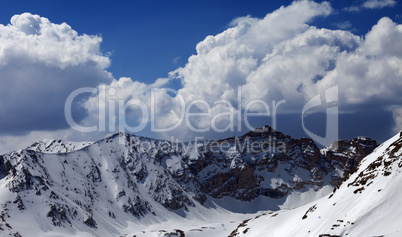 Mountains in snow. Panoramic view.