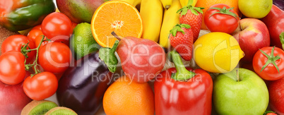 bright background of fruits and vegetables