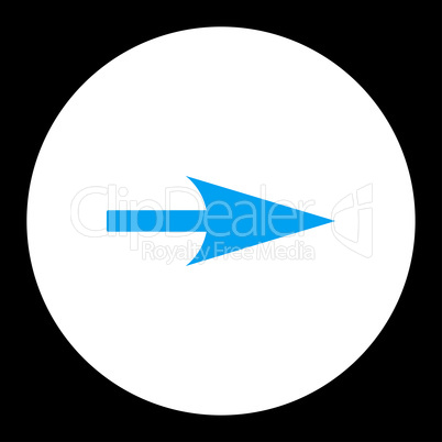 Arrow Axis X flat blue and white colors round button