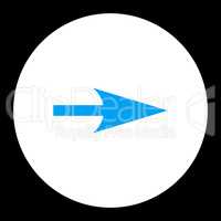 Arrow Axis X flat blue and white colors round button