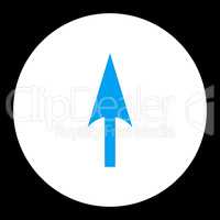 Arrow Axis Y flat blue and white colors round button