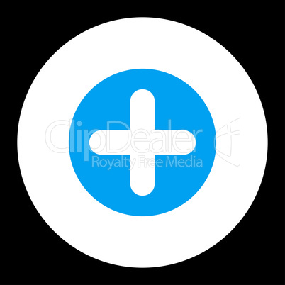 Create flat blue and white colors round button
