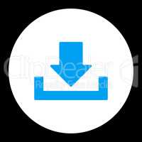 Download flat blue and white colors round button