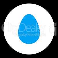 Egg flat blue and white colors round button