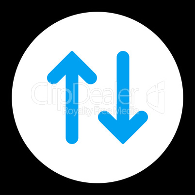 Flip flat blue and white colors round button