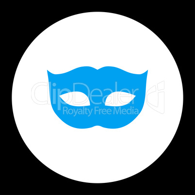 Privacy Mask flat blue and white colors round button