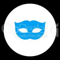 Privacy Mask flat blue and white colors round button