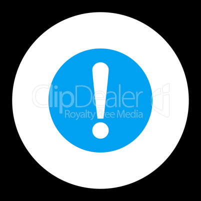 Problem flat blue and white colors round button