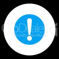 Problem flat blue and white colors round button