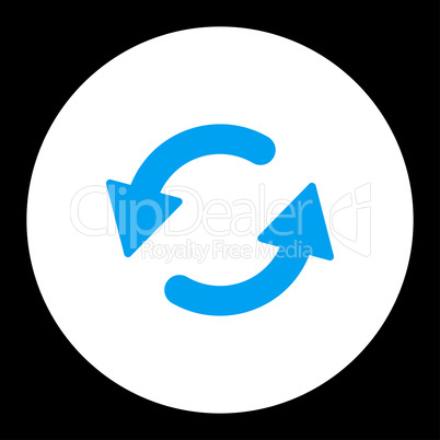 Refresh Ccw flat blue and white colors round button