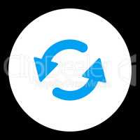 Refresh Ccw flat blue and white colors round button