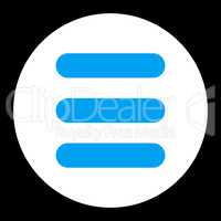 Stack flat blue and white colors round button