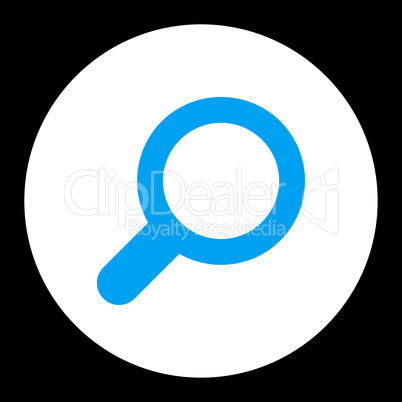 View flat blue and white colors round button