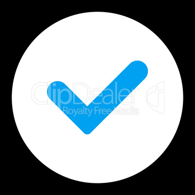 Yes flat blue and white colors round button