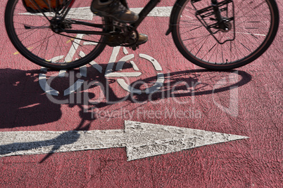 Straßenmarkierung Fahrradweg und Fahrrad