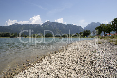 Lake Forggensee in the Bavarian Alps