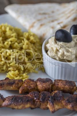 Kebab Hummus and Rice