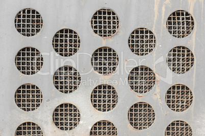Abstract Metal Grid Circles Background
