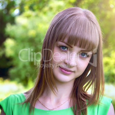 Portrait of a sensual young girl outdoors