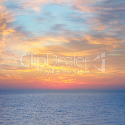 Beautiful sunset above the sea