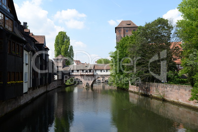 Henkersteg mit Wasserturm in Nürnberg