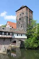 Henkersteg mit Wasserturm in Nürnberg