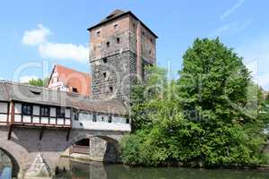 Henkersteg mit Wasserturm in Nürnberg