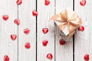 Gift box with small hearts