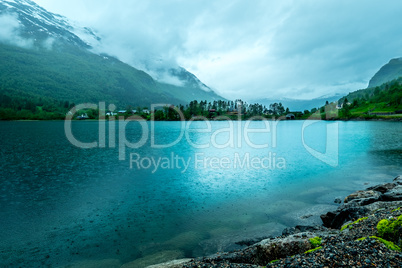 Rainy landscape of Norway.