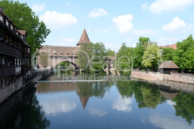 Kettensteg und Schlayerturm in Nürnberg