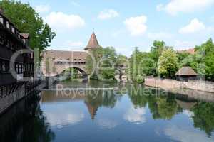 Kettensteg und Schlayerturm in Nürnberg