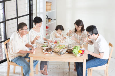 Asian Chinese family dinner