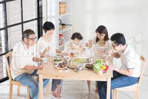 Asian Chinese family dinner