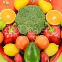 background of different fruits and vegetables