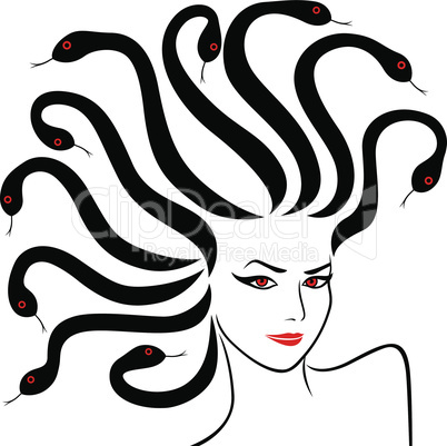 Female Head as a Medusa Gorgon