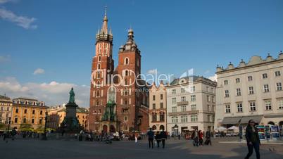 People in the Market Square. Time Lapse