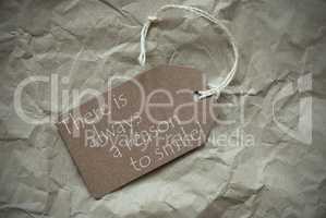 Beige Label With Quote Always Reason To Smile Paper Background