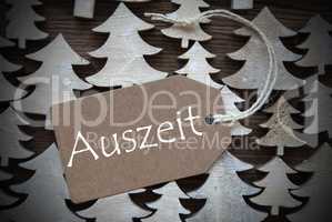 Brown Christmas Label With Auszeit Means Downtime