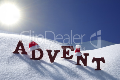 Advent Mean Christmas Time Snow Santa Hat Blue Sky