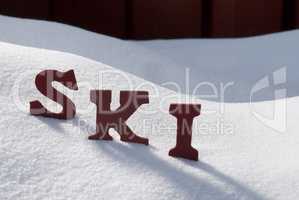 Word Ski On Snow During Christmas Season