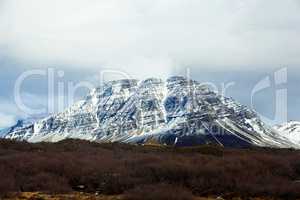 Snowy volcanic landscape on the Snaefellsnes peninsula