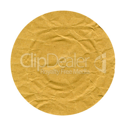 Round brown paper isolated