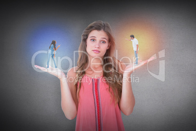 Composite image of angry couple shouting at each other