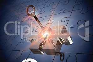 Key unlocking jigsaw