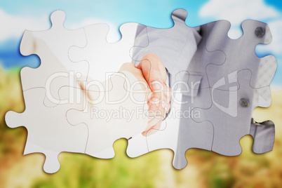 Composite image of people in suit shaking hands