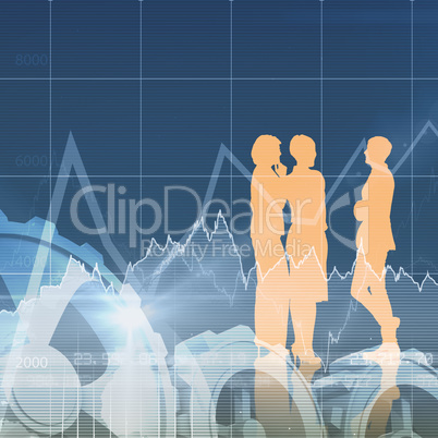 Composite image of business colleagues talking Composite image of business colleagues talking