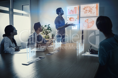 Composite image of global business interface
